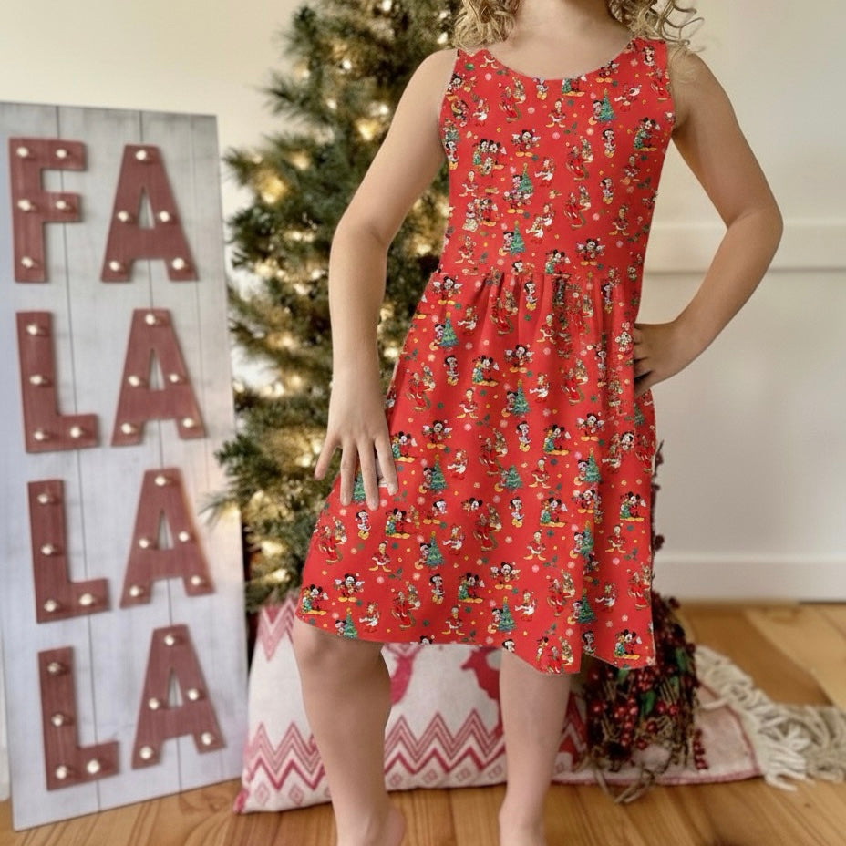 Girls Christmas Disney Kids Disney Dress, Girls Disney Dress, Girls ChristmasDisney Outfit, Disney World Dress Kids, Christmas Dress