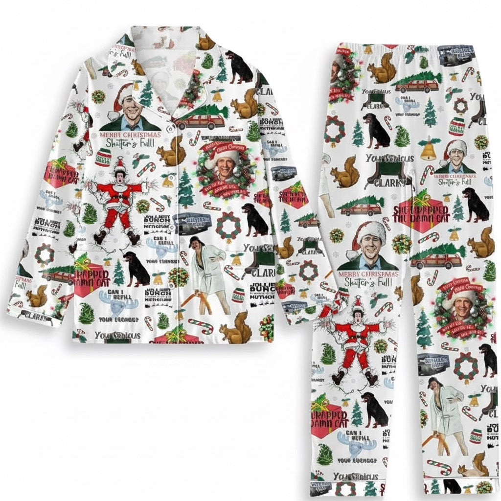 Clark Griswold Family Christmas Pajamas, Matching Holiday PJs, Adult & Kids Sleepwear Set