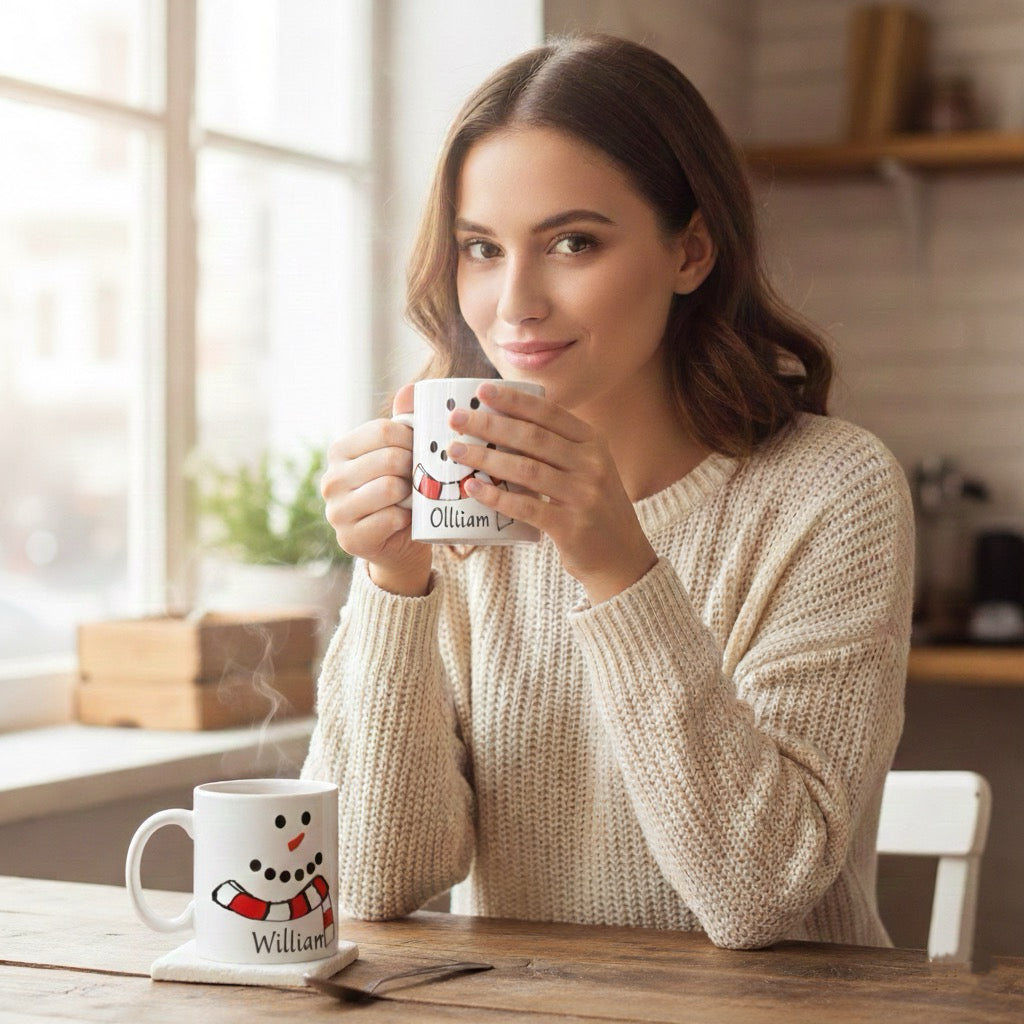 Custom Name Christmas Mug – Personalized Holiday Coffee Cup, Cute Xmas Gift for Friends & Family