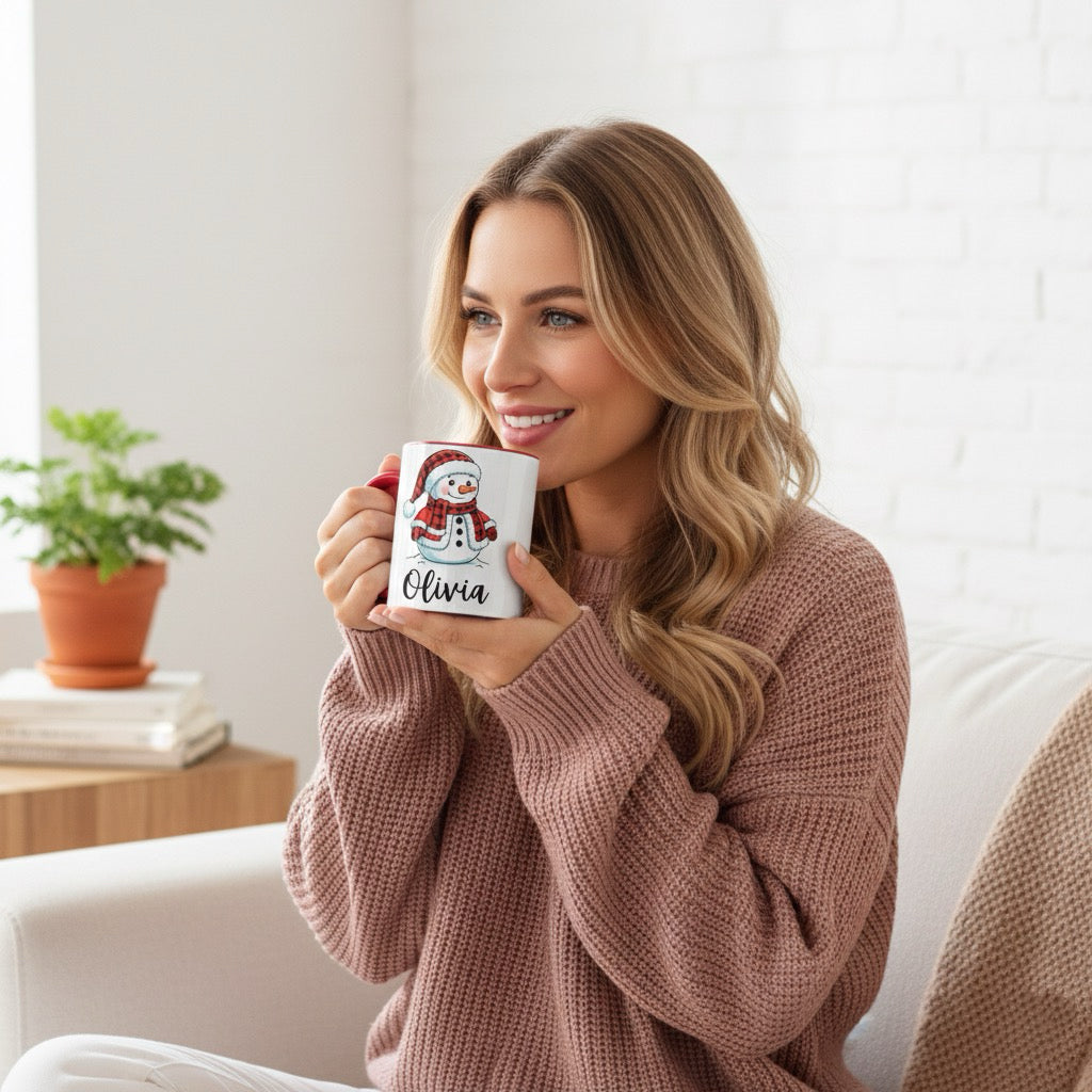Custom Name Christmas Mug – Personalized Holiday Coffee Cup, Cute Xmas Gift for Friends & Family