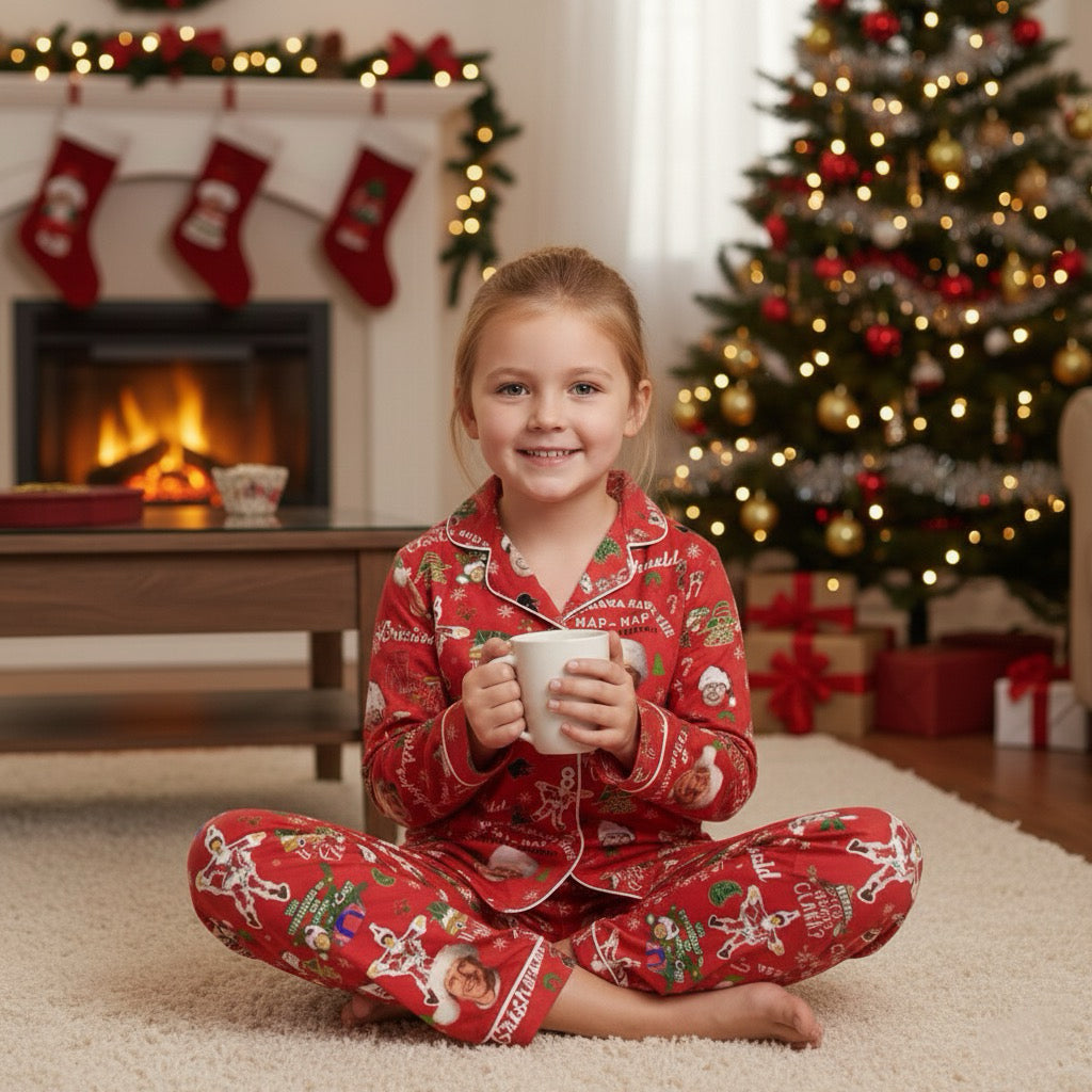 Clark Griswold Family Christmas Pajamas, Matching Holiday PJs, Kids Sleepwear Set