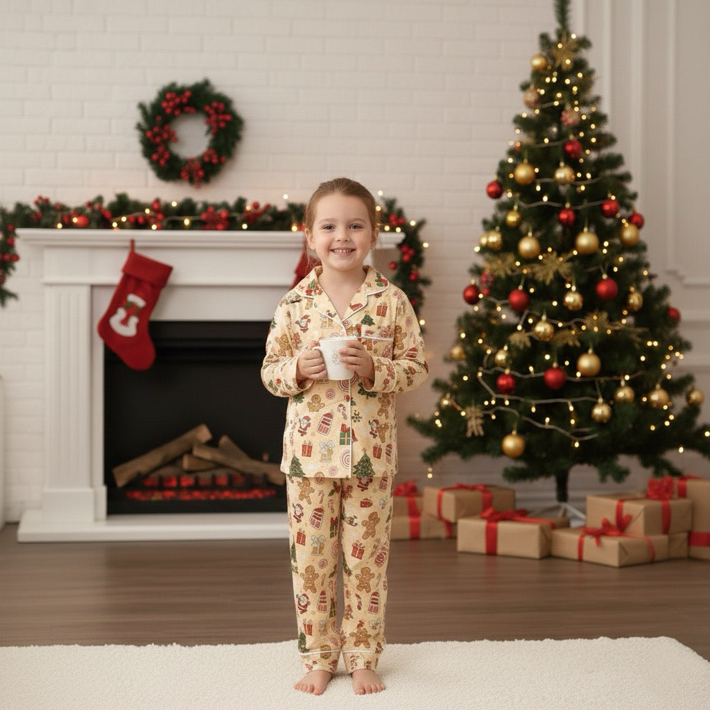 Kids’ Gingerbread Man Christmas Pajamas – Soft & Comfy Holiday PJs