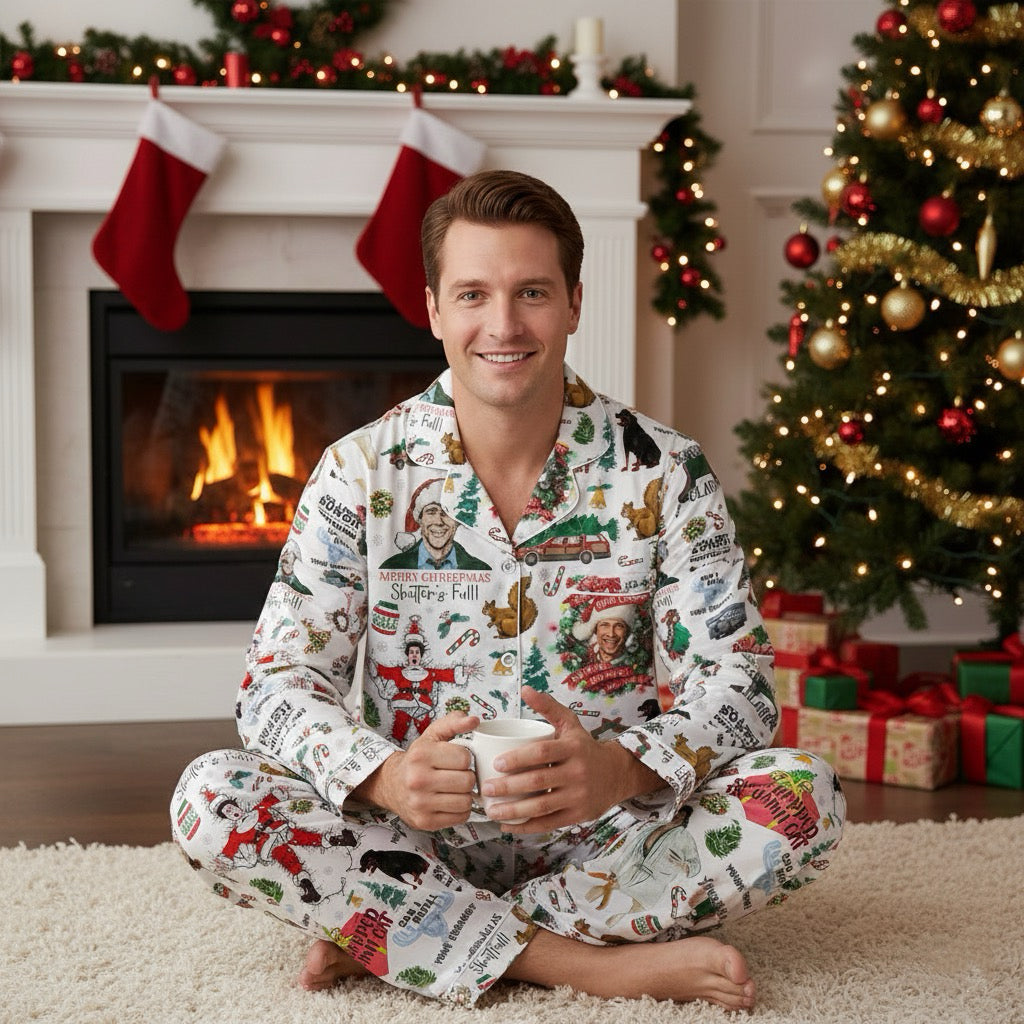 Clark Griswold Family Christmas Pajamas, Matching Holiday PJs, Adult & Kids Sleepwear Set