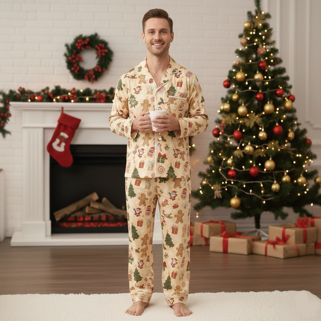 Gingerbread Man Family Pajamas – Matching Christmas PJs for Adults & Kids