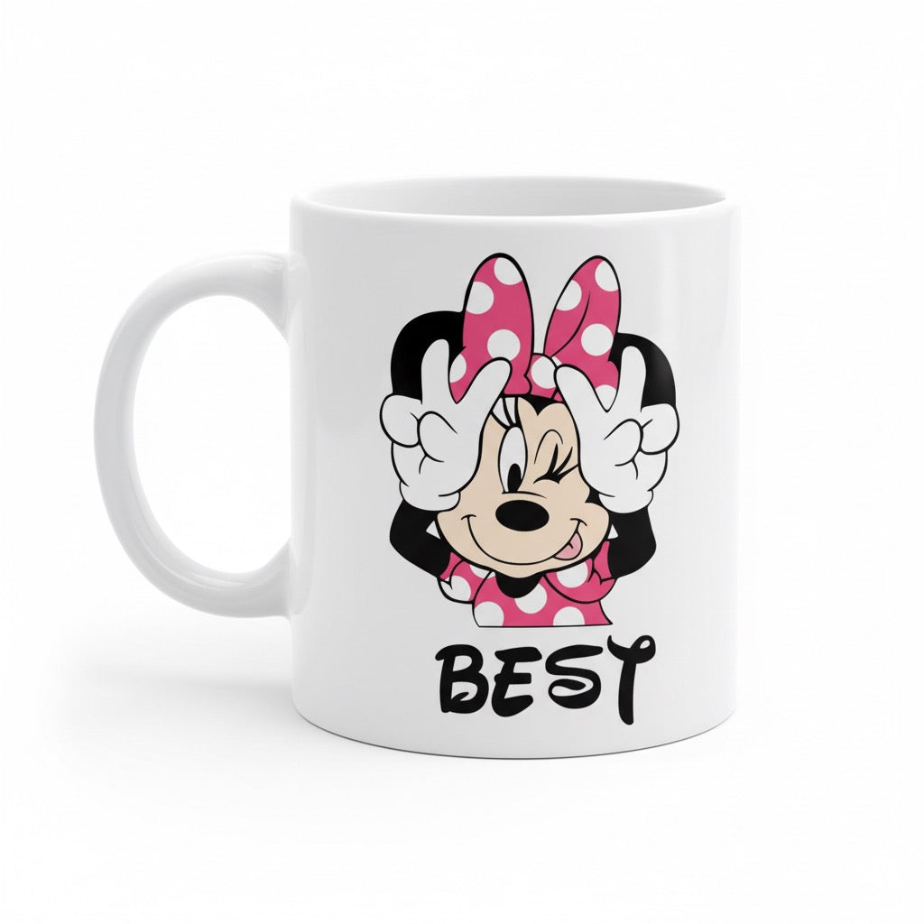 Minnie & Daisy Best Friend Mug 11oz – Cute Friendship Coffee Cup, BFF Gift for Her, Cartoon Ceramic Mug