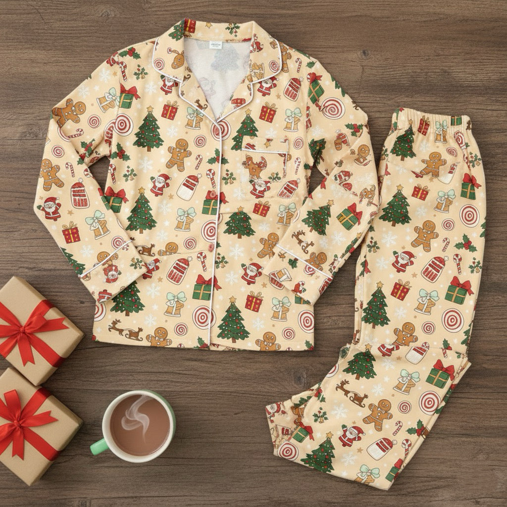 Cozy Gingerbread Man Pajamas – Matching Holiday PJs for Adults& Couples